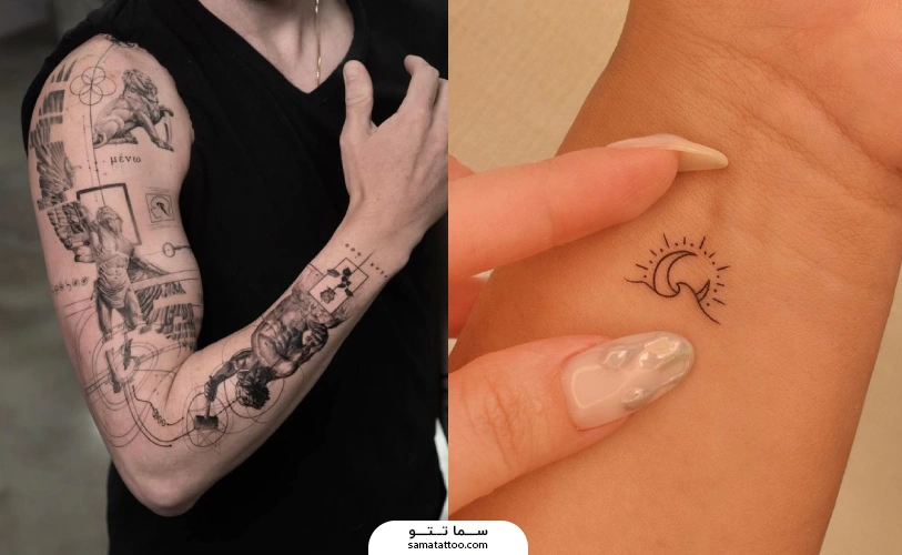 مقایسه درد تتو در اندازه و جزئیات تتو
