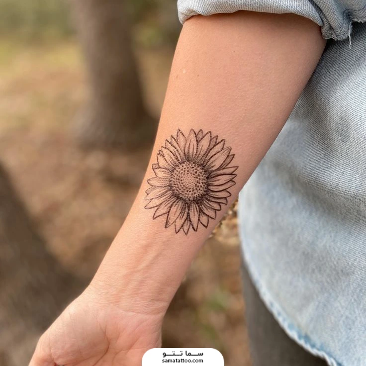 تاتو گل آفتاب گردان