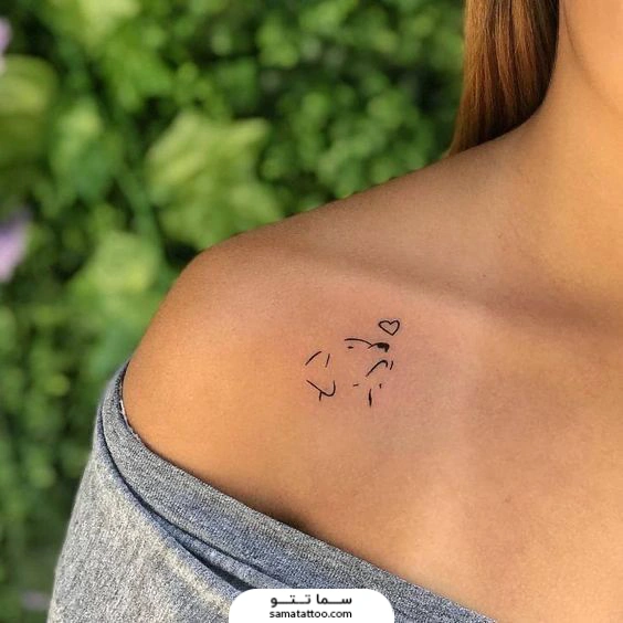 تتو ساده سگ روی شونه