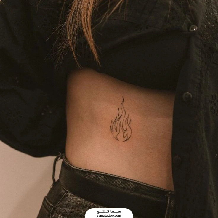 تتو مینیمال آتیش روی شکم