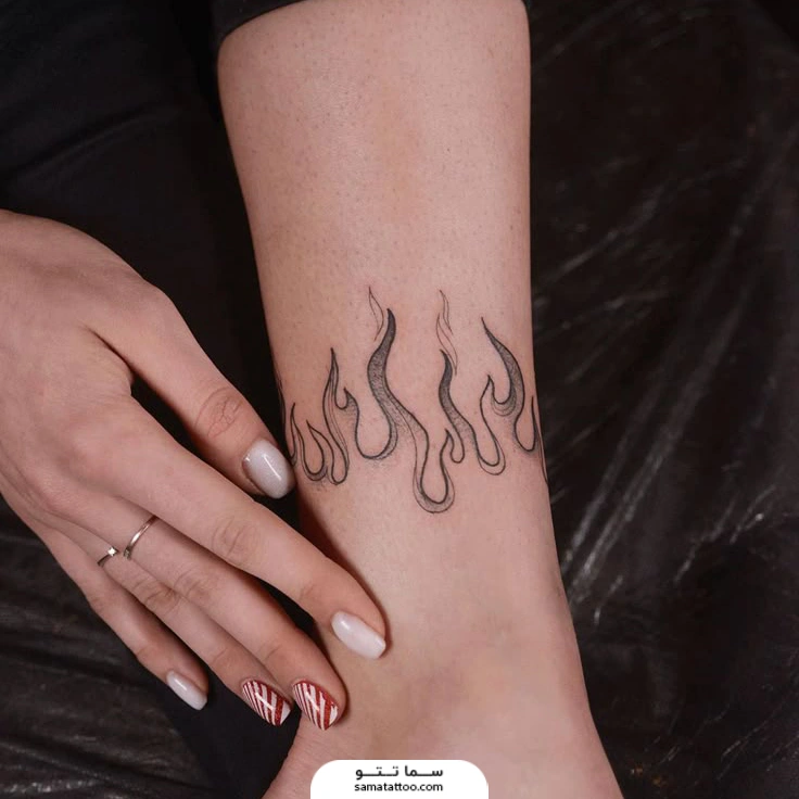 تتو آتیش روی مچ پا