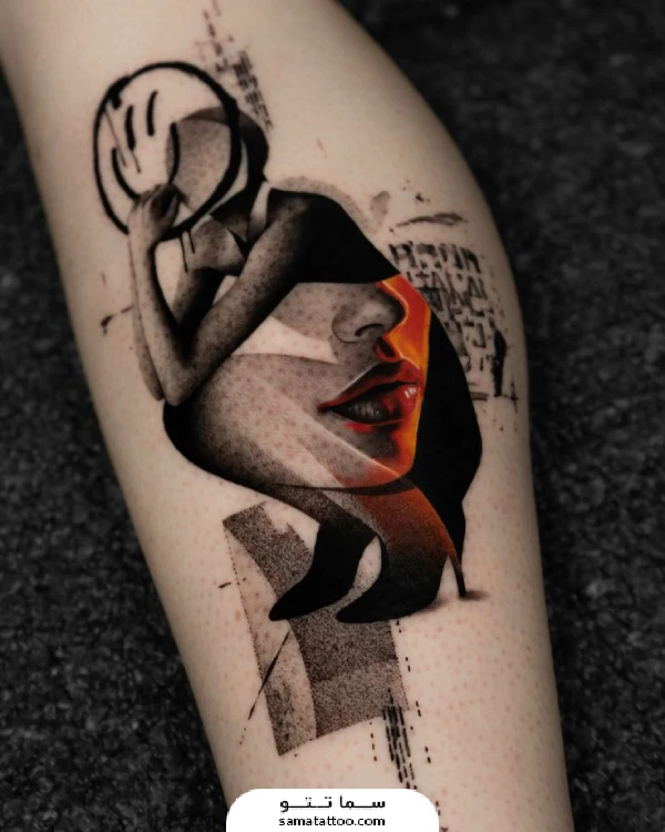 تتو آدم نشسته سبک سورئالیسم