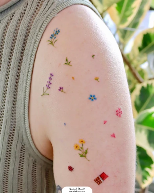 تتو های رنگی ریز و مینیمال