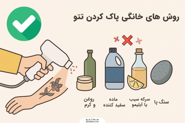 روش های خانگی پاک کردن تتو بدن