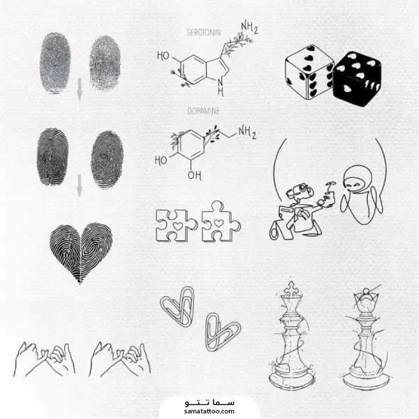 تتو های بامزه و گوگولی برای زوج ها