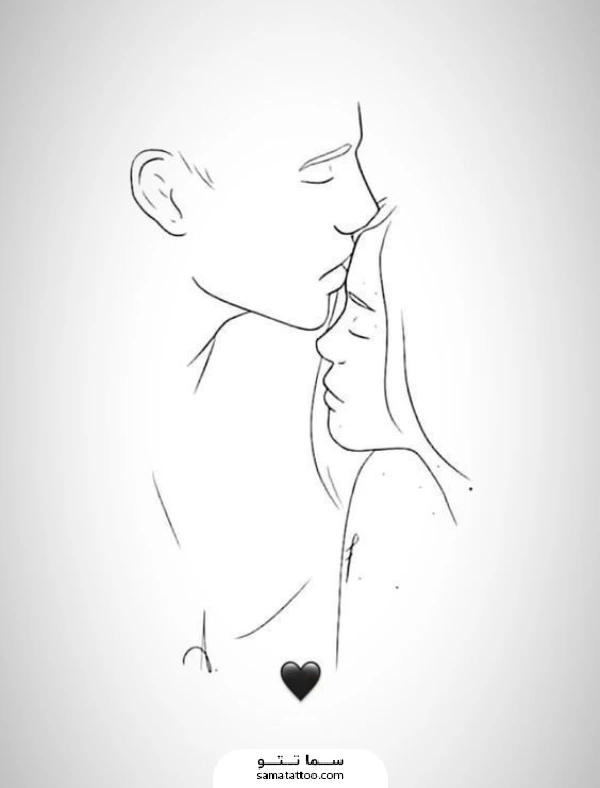 طرح عاشقانه خطی تاتو