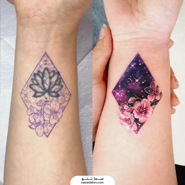 کاور تاتوی قدیمی روی ساعد دست