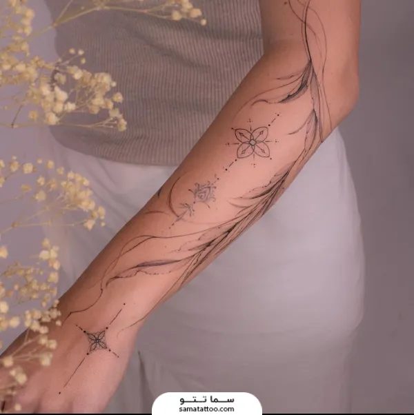 تاتو هندسی و شیک دخترانه